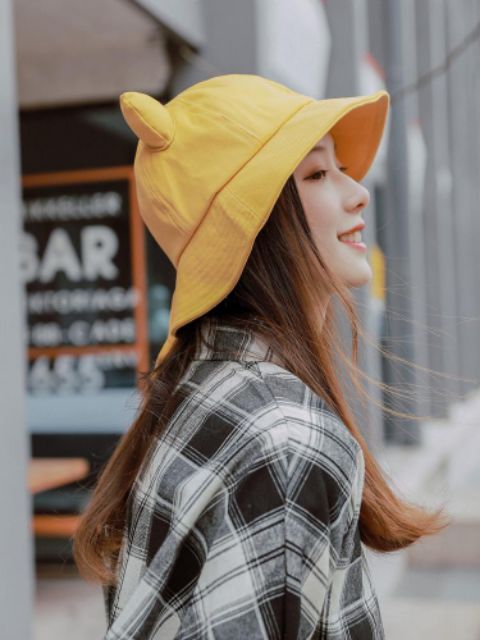 Mũ vải đính tai mèo dễ thương