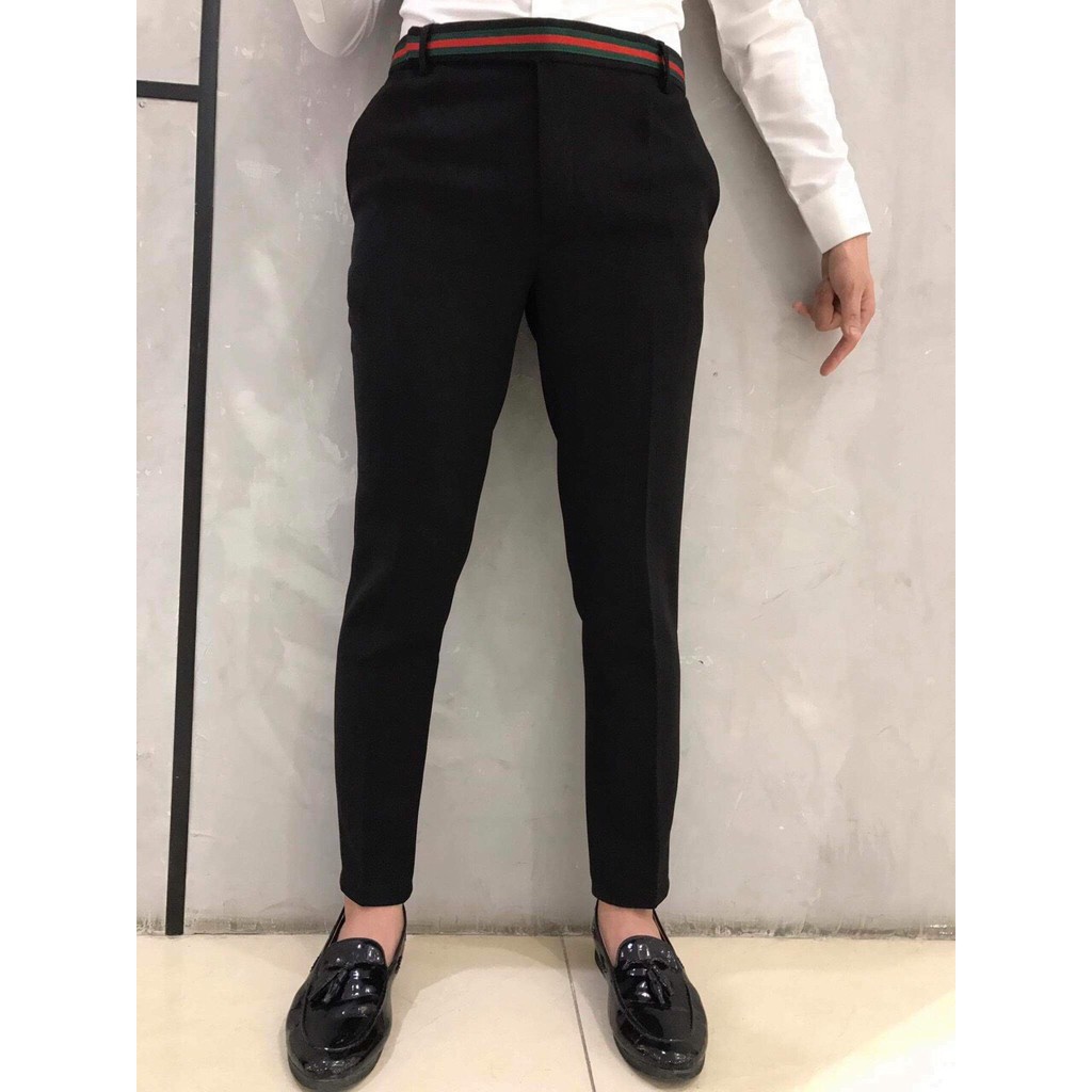 Quần Âu Nam Hàn Quốc Cạp Viền Đỏ Dáng Ôm Body Hàn Quốc Giá Buôn Q1033 (FREESHIP) | BigBuy360 - bigbuy360.vn