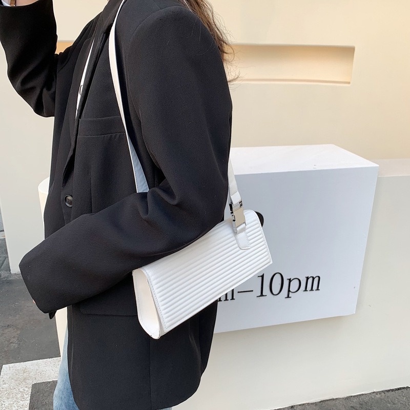 One Túi Đeo Vai Hình Vuông Màu Trơn Phong Cách Phương Tây Hàn Quốc 2022 Thời Trang Mùa Xuân