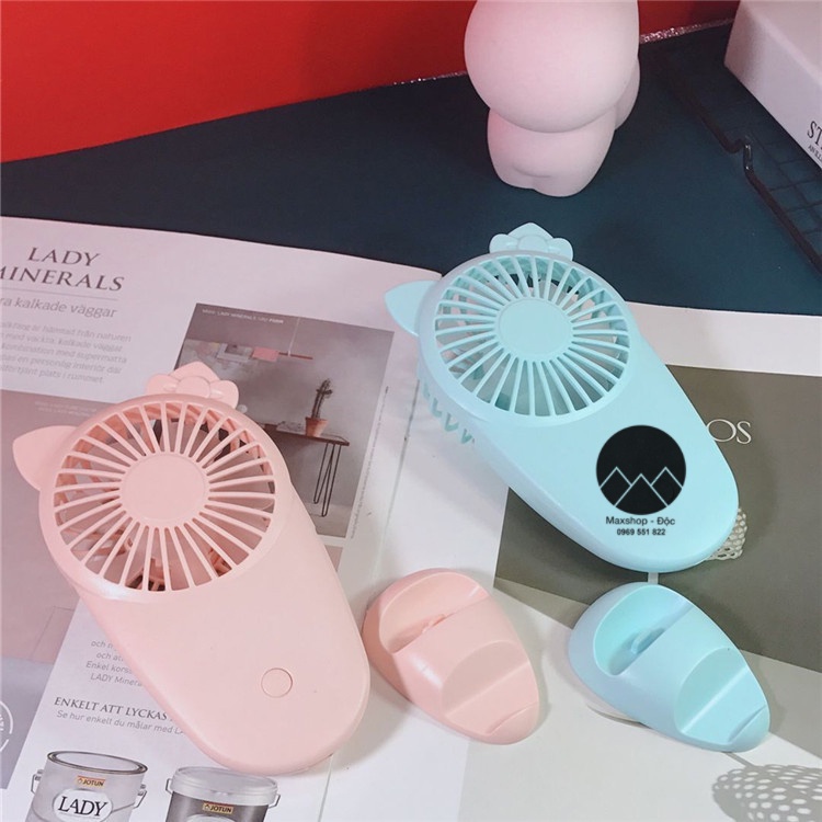Quạt tích điện mini quạt cầm tay mini tích điện du lịch Hello Kitty giá rẻ Maxshop Độc
