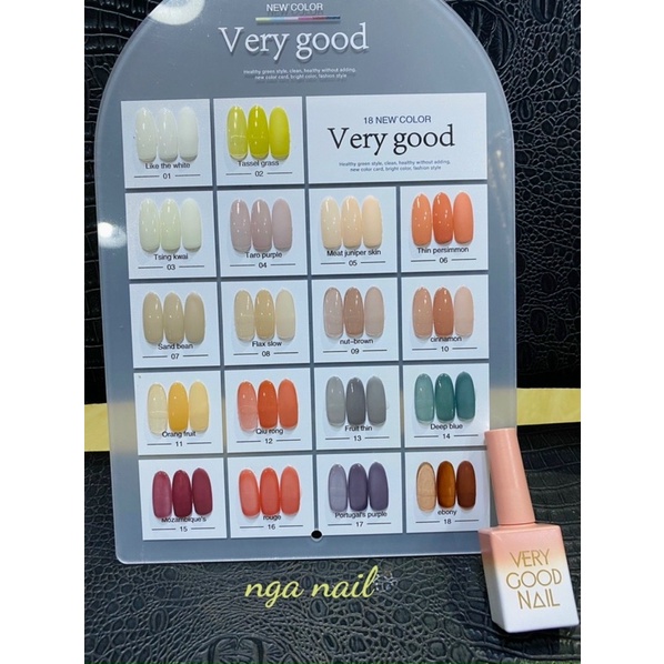 {Mua 1 tặng 1}Sét thạch Verygood 18 màu tặng kèm bảng màu THIÊN DI NAIL