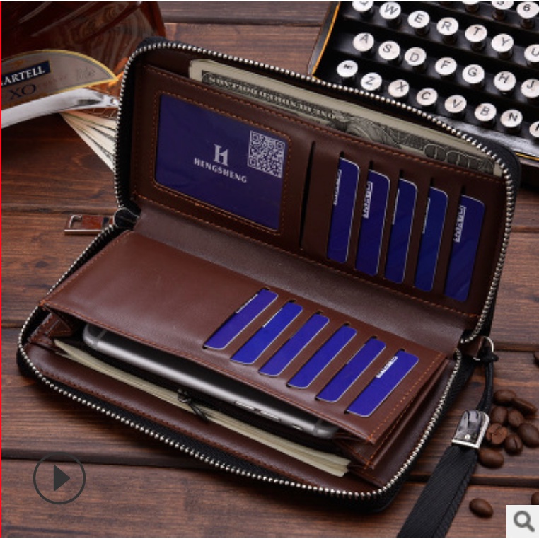 Ví Nam Nữ Unisex Cao Cấp HENGSHENG - Ví Dài - Bóp Đứng Dài - Long Section )