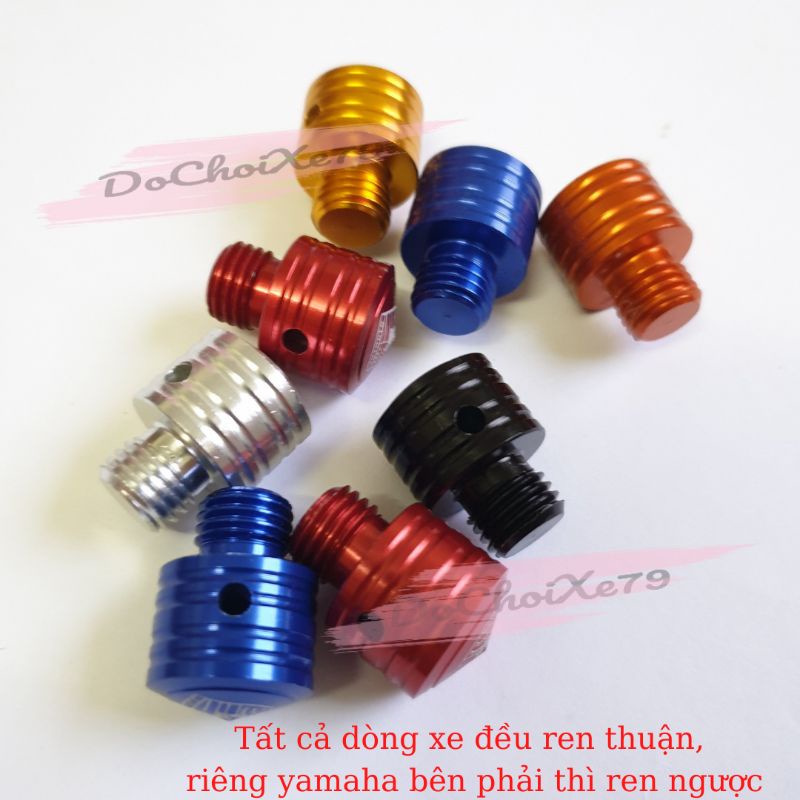 Ốc chân gương nhôm CNC đủ màu gắn mọi loại xe máy