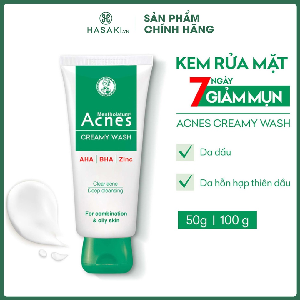 Kem Rửa Mặt Giúp Ngừa Mụn Acnes Creamy Wash Hasaki