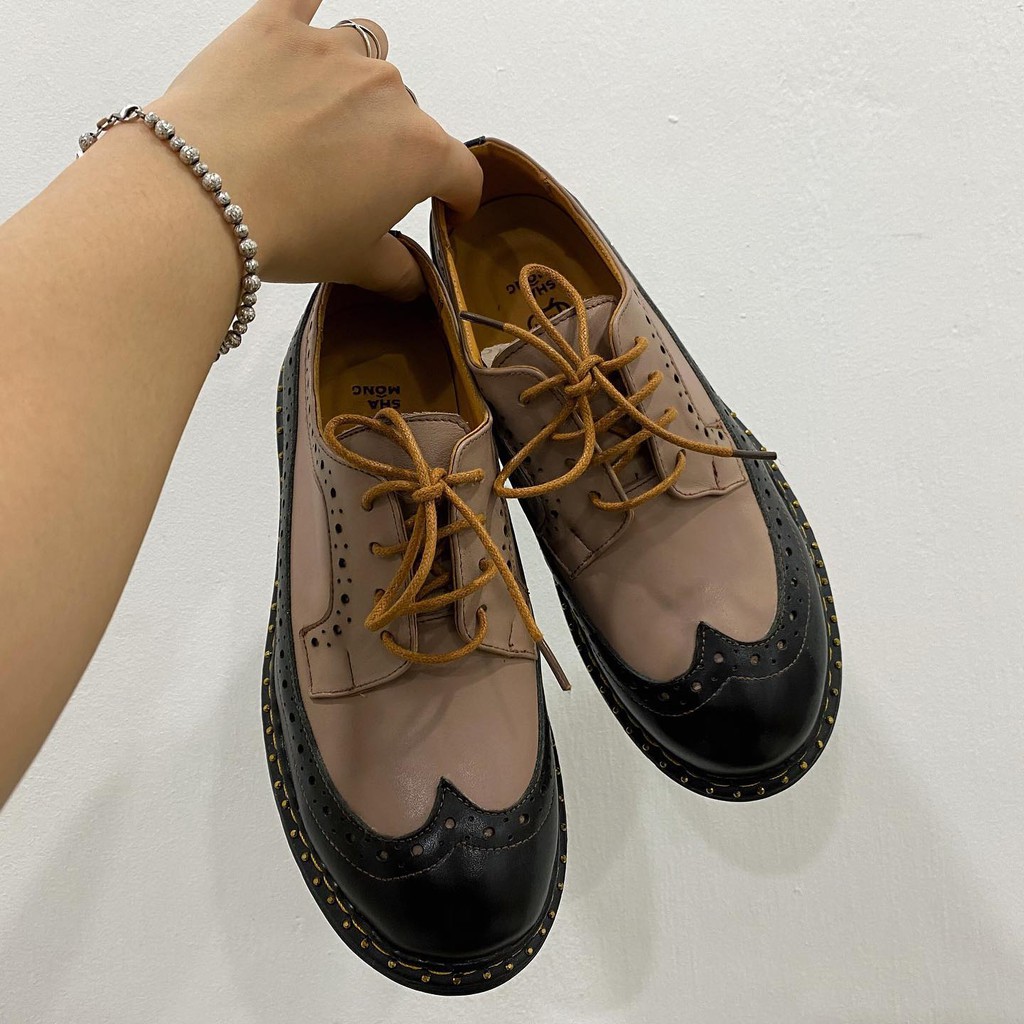 [Sha Mông] Giày oxfords hoa văn vintage