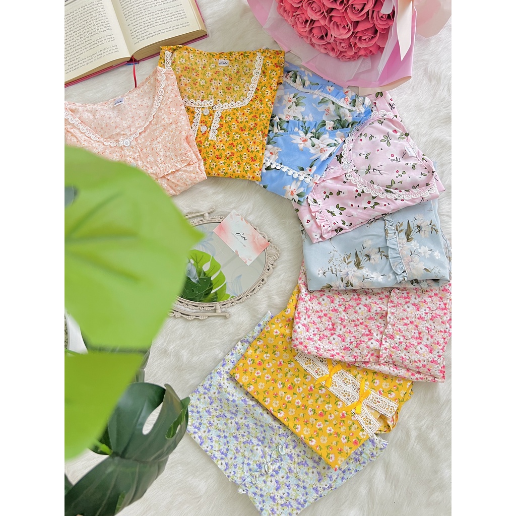 Đồ bộ mặc nhà quần lửng tới gối nhiều màu sắc