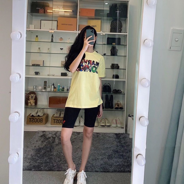 Quần legging ngố thêu nai Aber
