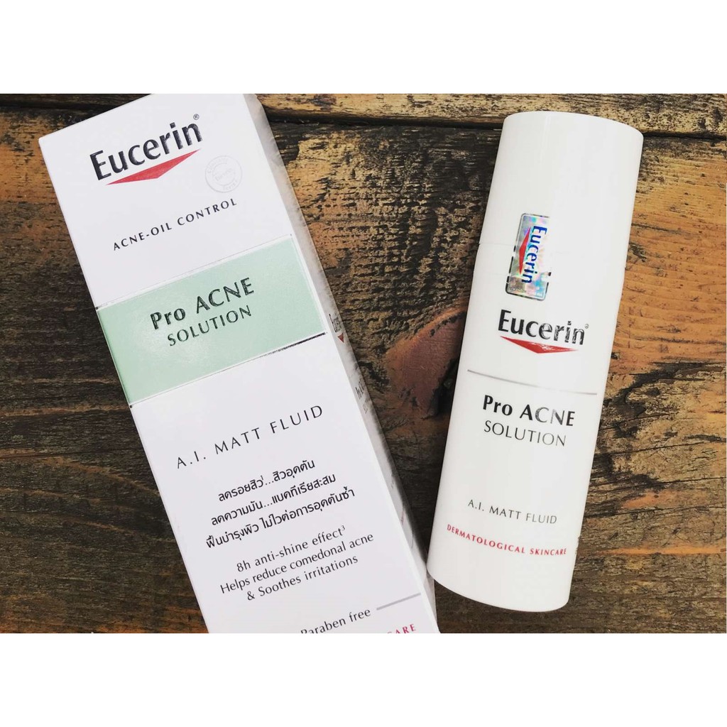 EUCERIN Pro Acne Solution A.I Matt Fluid 50mL - Kem Dưỡng Ẩm, Kiểm Soát Nhờn, Ngừa Mụn.