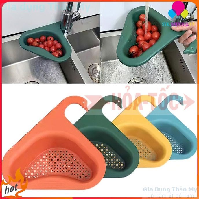 Khay lọc rác gắn rồn rửa bát có móc treo hình thiên nga ( Giao màu ngẫu nhiên)
