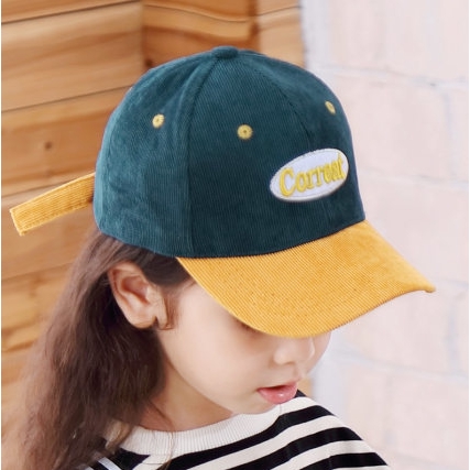 Personality creative children's baseball cap letters fashion casual new corduroy children's cap