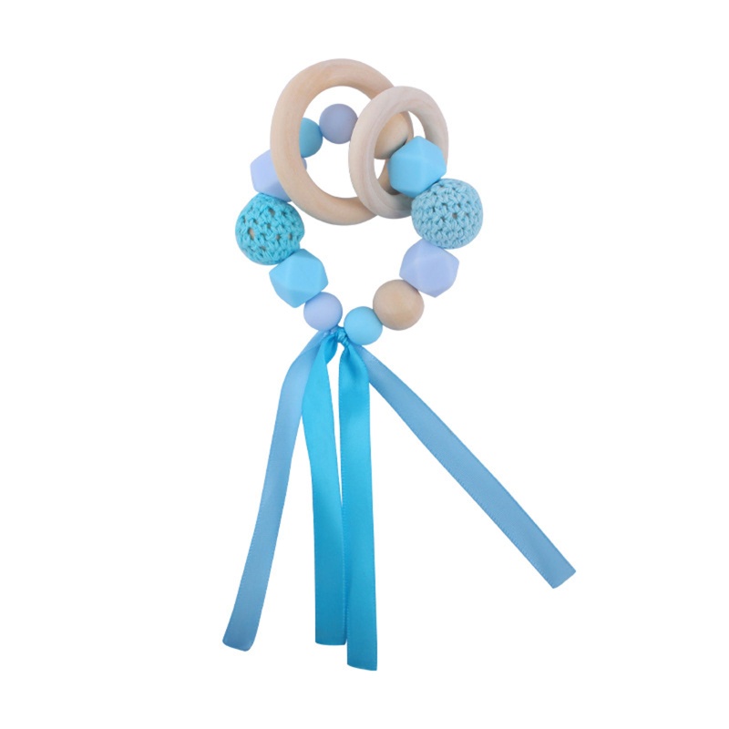 Vòng Tay Đồ Chơi Bằng Silicone Đính Hạt Không BPA Dành Cho Bé Mọc Răng