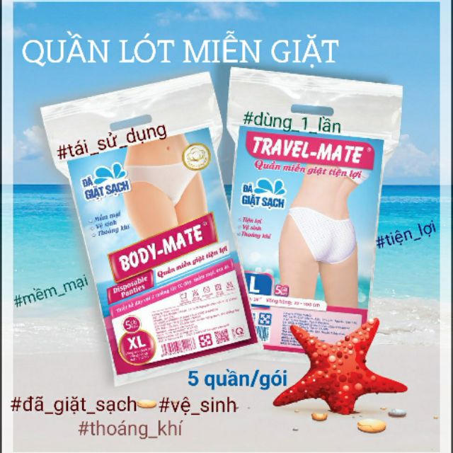 Quần miễn giặt Body-Mate/Travel-Mate/Procare/Luxury (5 quần)