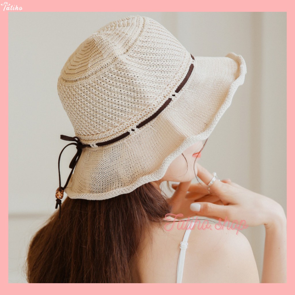 [Hàng Xịn, Giá Tốt] Mũ Cói, Nón Cói Mềm Vành Nhỏ Phối Nơ Rento Thời Trang Nữ Nhật Bản - Mã NC007