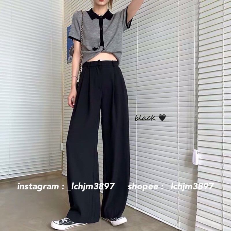 Quần Culottes Ống Suông Basic Hack Chân (ảnh thật) | BigBuy360 - bigbuy360.vn