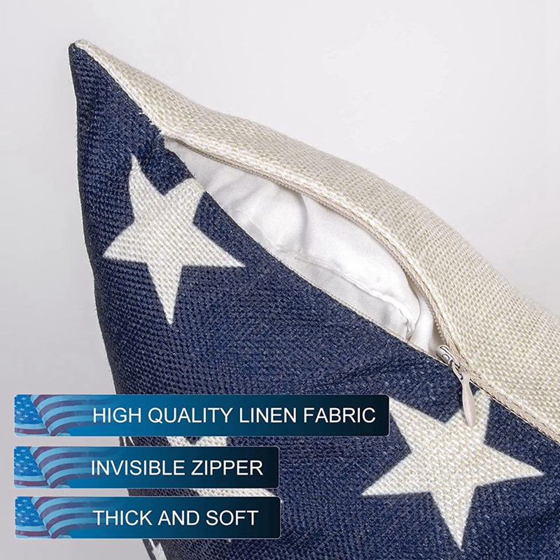 Set 4 Vỏ Gối In Hình Chủ Đề 4Th of July 18X18 Độc Đáo Trang Trí Nhà Cửa