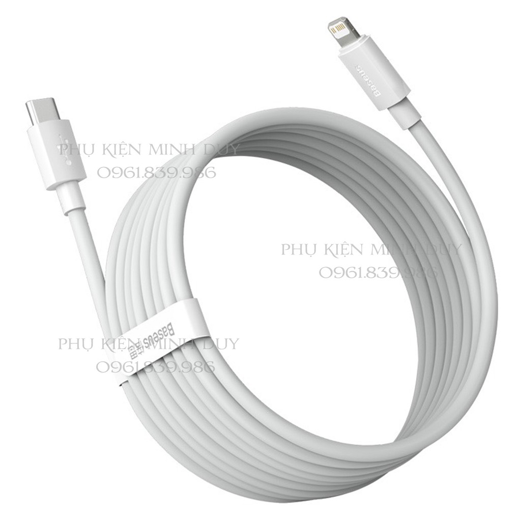 Cáp sạc dữ liệu Iphone 12 Baseus Tungsten Gold Fast Charging Data Cable Type-C to Lightning PD 20W ❤