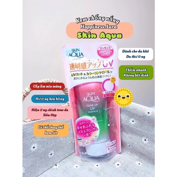 Kem chống nắng Skin Aqua kiềm dầu nâng tông Sunplay Skin UV Essence-80g
