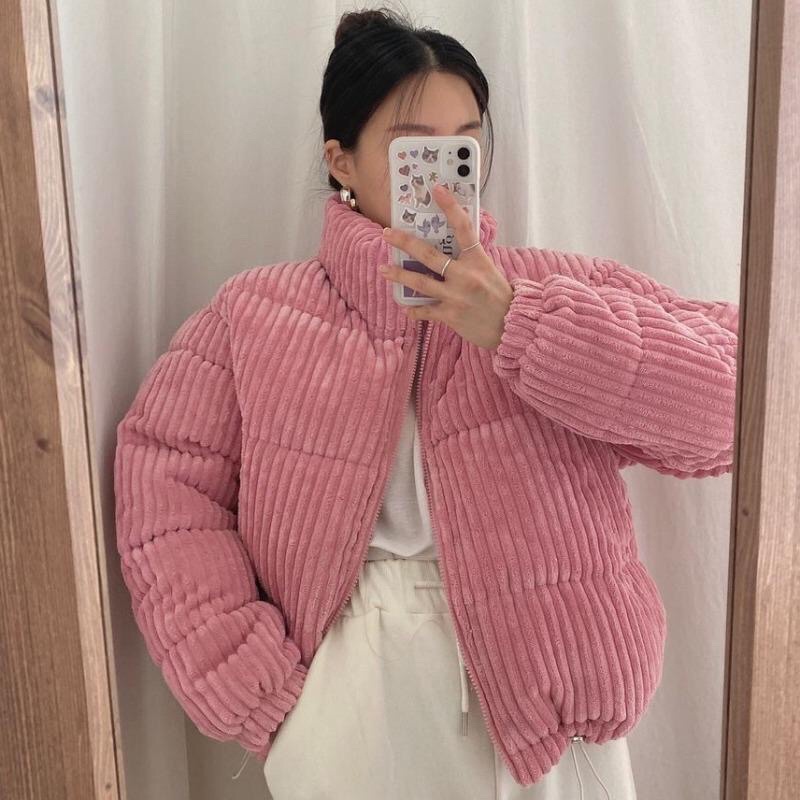 🍂 Áo Phao Len Gân Dày Dặn Dáng Ngắn Cổ Cao Mùa Đông Phong Cách Hàn Quốc Cực Xinh🍂Bảng size ở cuối👉🏻