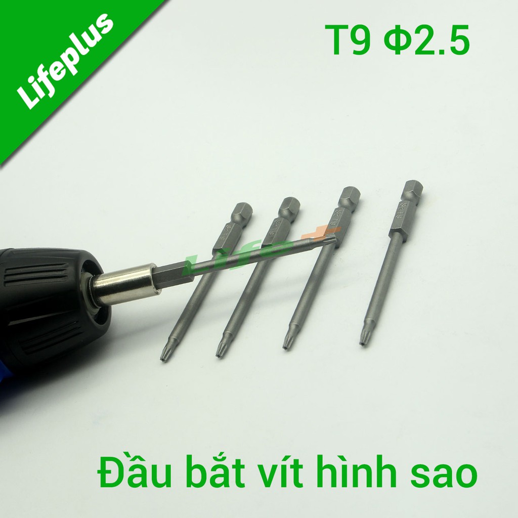 Đầu bắt vít hình sao 75mm chuôi lục