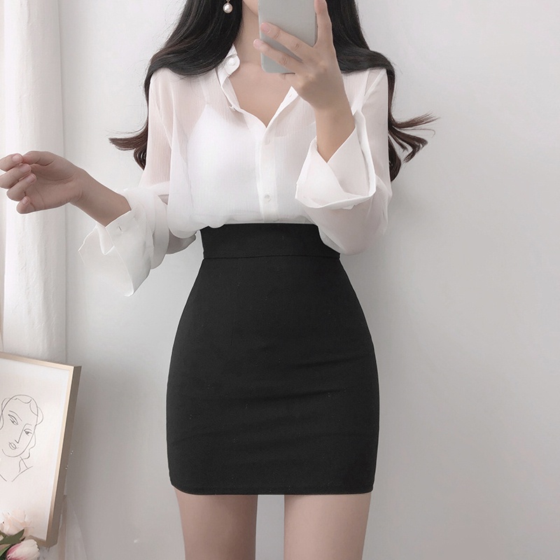 Chân Váy CÔNG SỞ XẺ TÀ Nữ Chất Mango Cao Cấp, Chân Váy Thanh Lịch Nhẹ Nhàng Cơ Bản GOVA