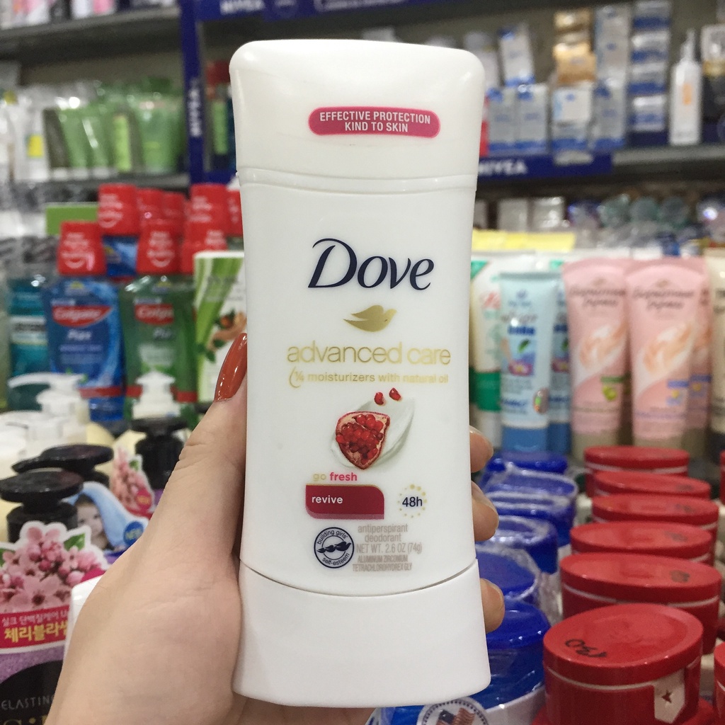 Lăn Khử Mùi Dạng Sáp Chiết Xuất Từ Trái Lựu Dove Advanced Care Antiperspirant Deodorant Stick Revive [Chai 74g]