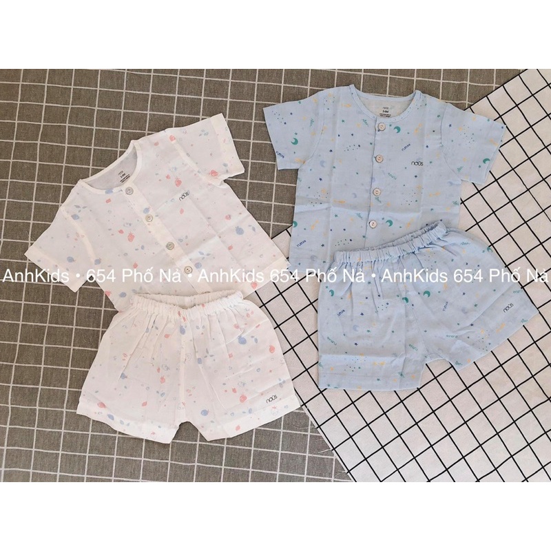 [Full] Bộ Nous Cộc Tay Cài Giữa cho bé từ 3M - 12M