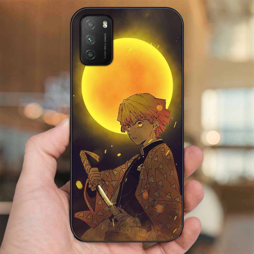 Ốp lưng Xiaomi Poco M3 viền đen in hình Zenitsu Kimetsu no Yaiba