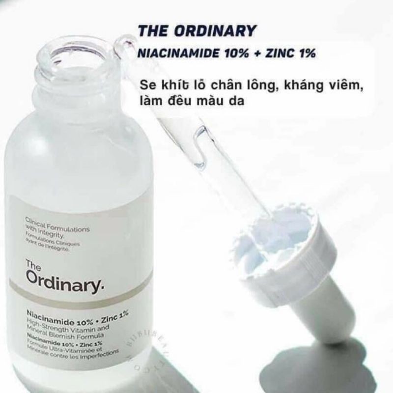 Tinh chất The Ordinary Niacinamide 10% + Zinc 1% (30ml) dưỡng ẩm cân bằng và làm sáng cho da