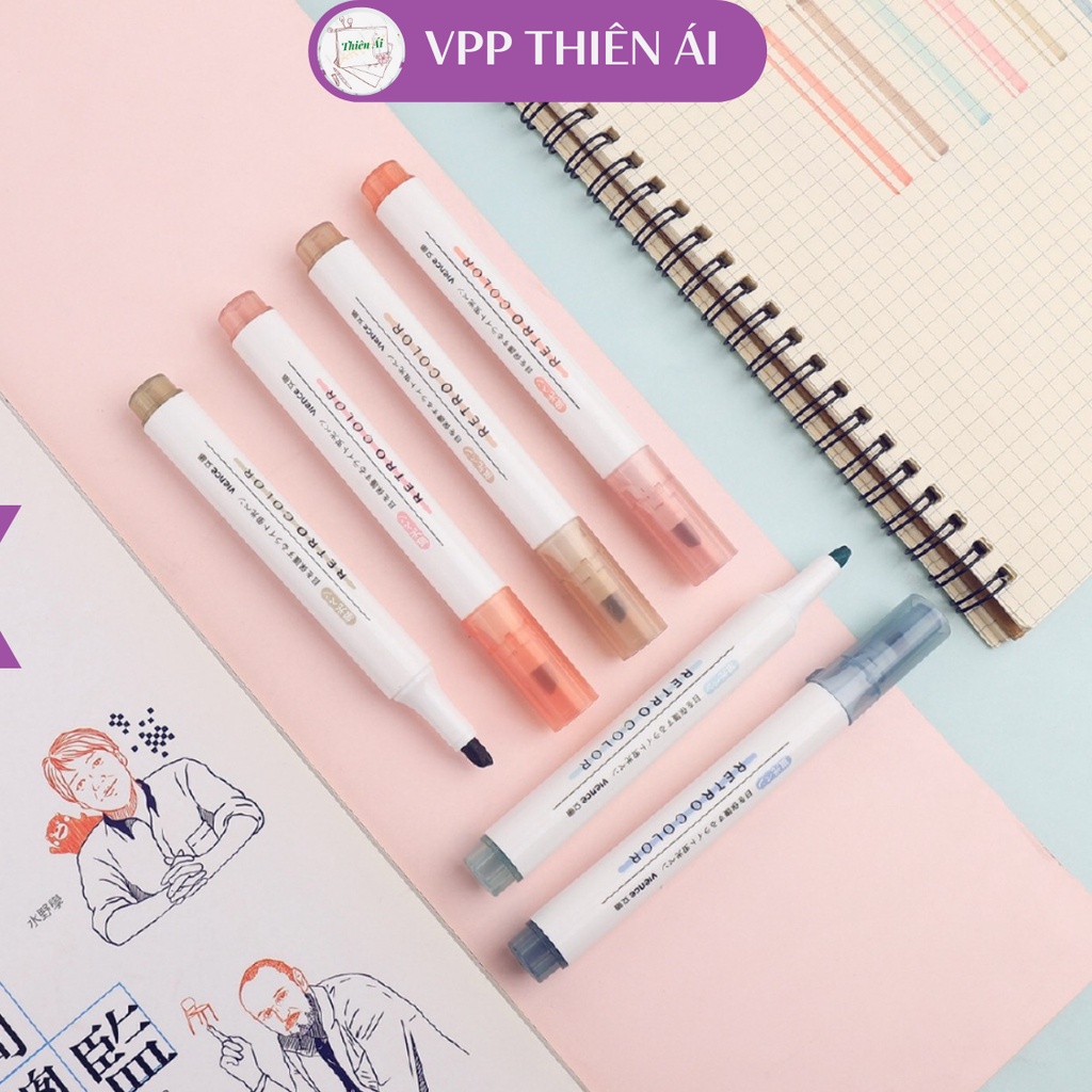 [Mã LIFEBOOK2 giảm 10% đơn 0Đ] Bút highlight pastel dạ quang ghi nhớ dòng cute đánh dấu nhiều màu