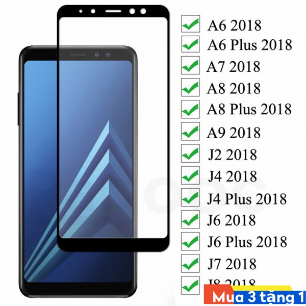 Kính cường lực bảo vệ màn hình toàn diện cho Samsung J2 J3 J4 J5 J6 J7 J8 Core Duo Max Plus Pro Prime 2018 2017 2020