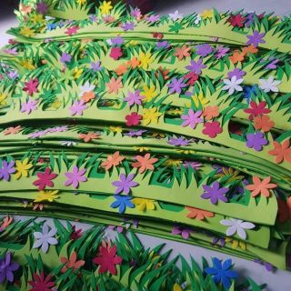 Cỏ chân tường lớp học mầm non 12cm x 80cm