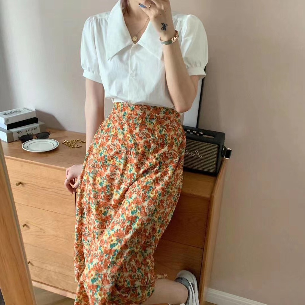 Chân váy hoa nhí vintage nhiều màu | BigBuy360 - bigbuy360.vn