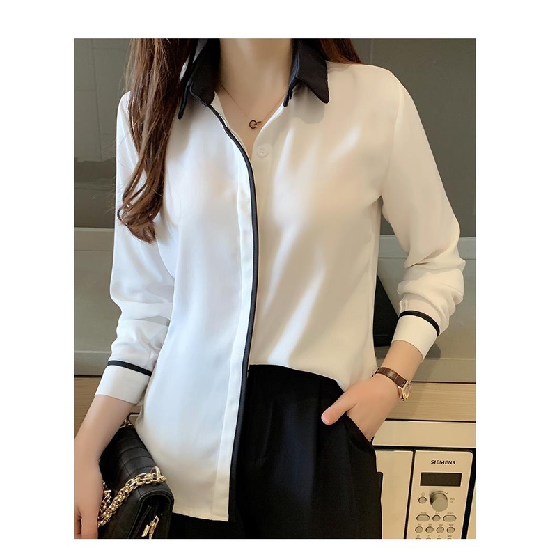 Áo Sơ Mi Chiffon Tay Dài Cổ Bẻ Thời Trang Mùa Thu Dành Cho Nữ