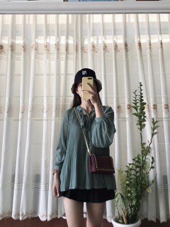 Áo dập li tiểu thư hàng L1