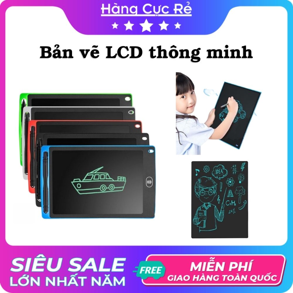 Bảng vẽ điện tử LCD thông minh xóa nhanh tích tắc