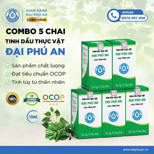 Combo 5 sản phẩm tinh dầu thực vật Đại Phú An