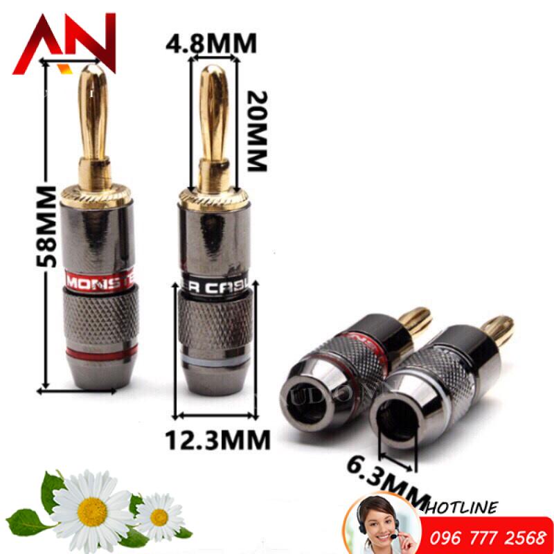 Bộ 8 jack bắp chuối Monster dạng dài - jack bắp chuối| Jack Âm Thanh | Jack Loa