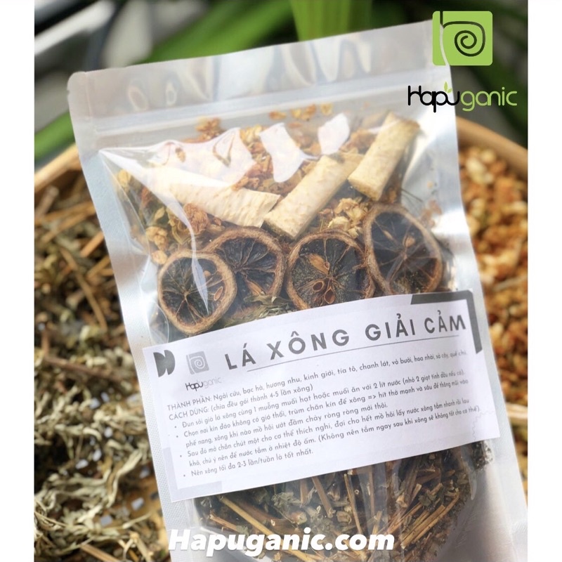 Lá Xông Giải Cảm Xông Thảo Mộc Tăng Sức Đề Kháng HaPu Organic 100gr