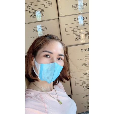 Hộp 50 chiếc khẩu trang 3D mask màu xanh biển