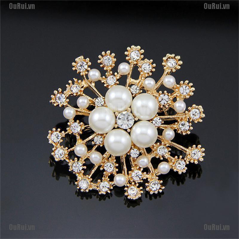 Trâm Cài Áo Hình Hoa Đính Pha Lê Phong Cách Vintage Cho Nữ