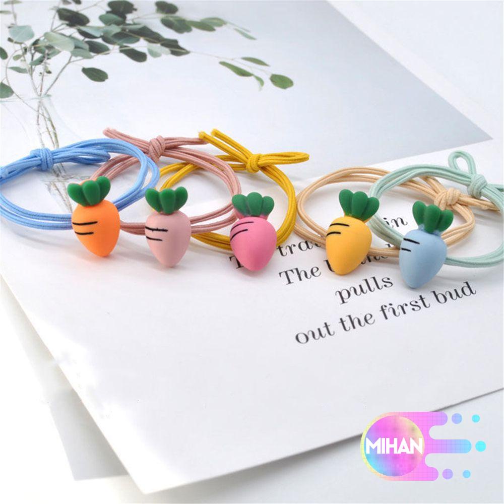 Dây Buộc Tóc Co Giãn Hình Củ Cà Rốt Nhiều Màu Dễ Thương Dành Cho Nữ Mihan1