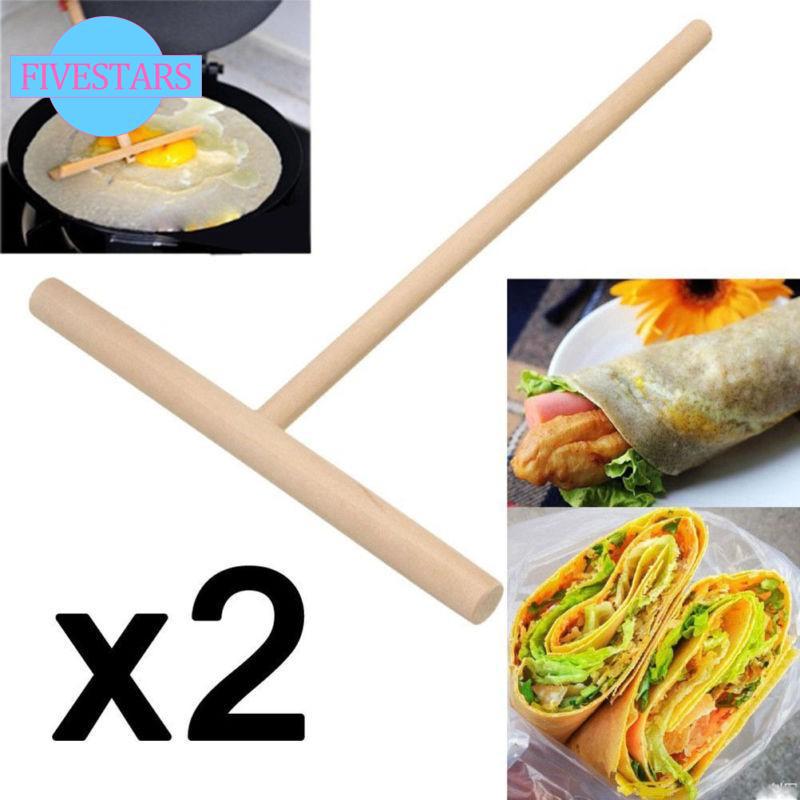 Set 2 Que Gỗ 16cm Làm Bánh Crepe