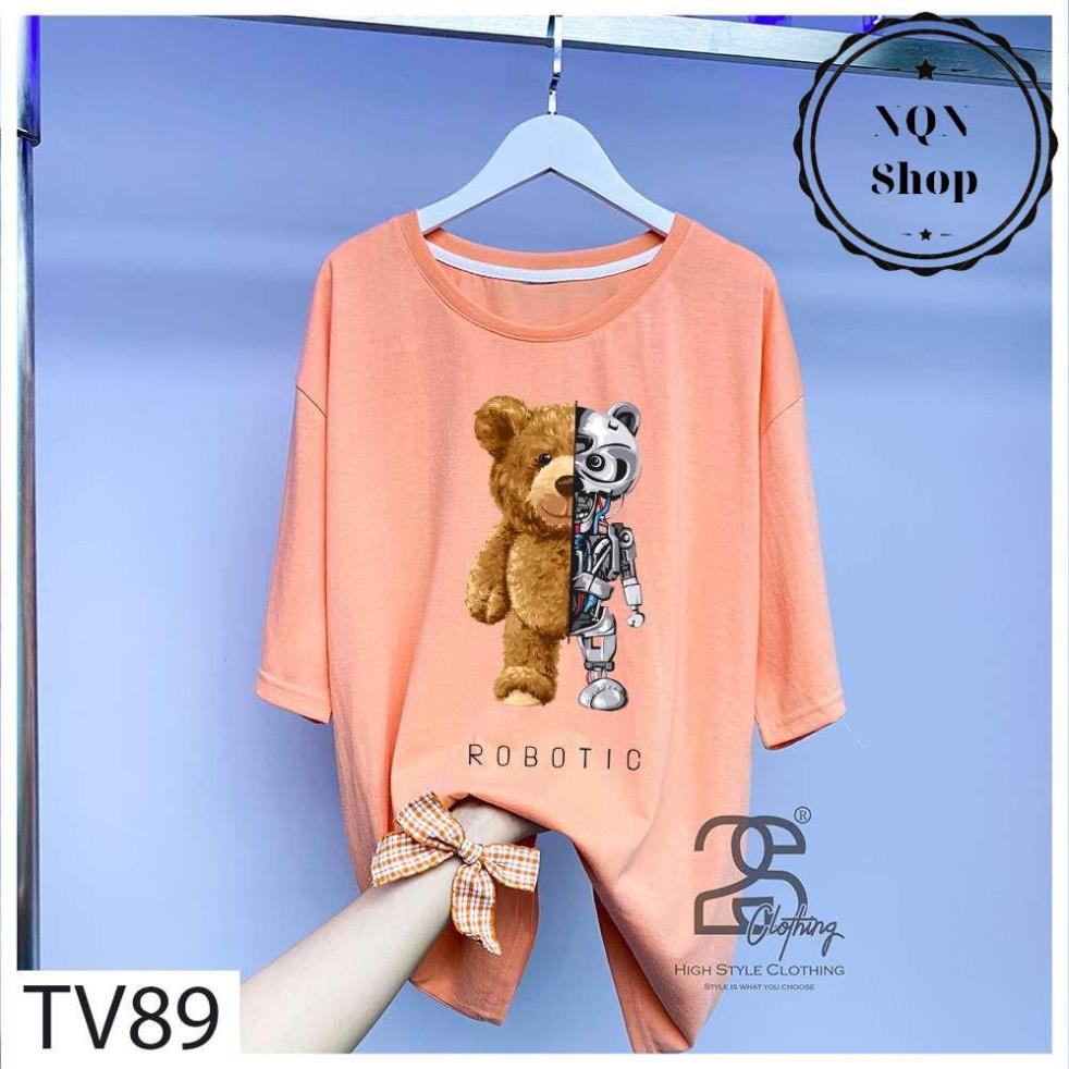 Áo Thun Cotton Nam Nữ Unisex Form Rộng NQN Shop Áo Thun Basic Tay Ngắn Style Streetwear In Hình Giấu TV89 | BigBuy360 - bigbuy360.vn