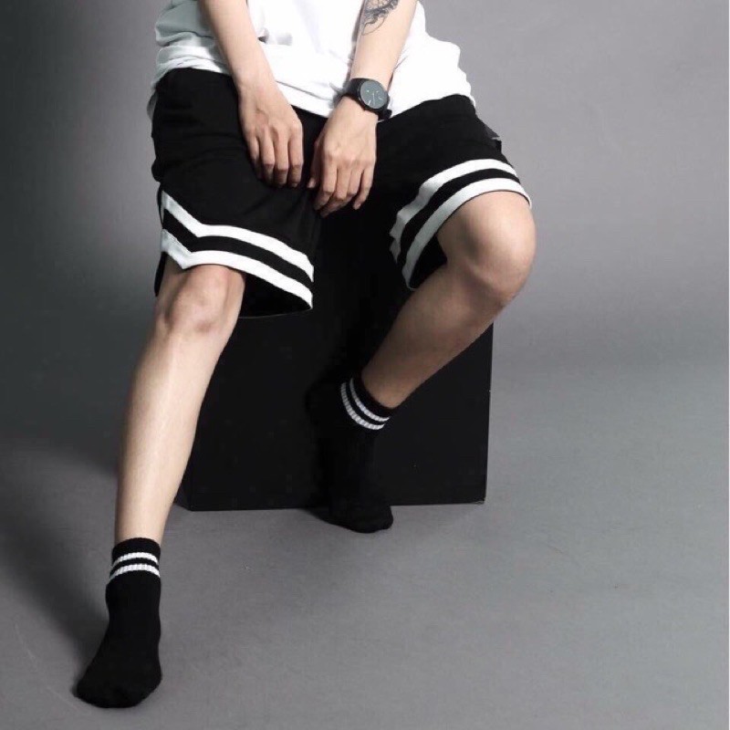 QUẦN SHORT 2V ĐEN Ulzzang UNISEX