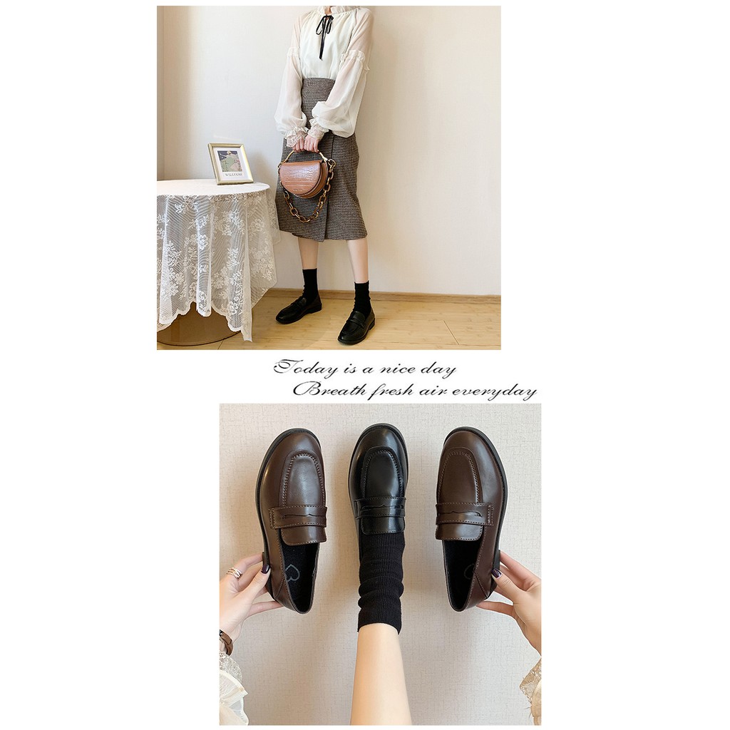 [Order] Mẫu giày Mary Jane trơn 2 màu đen nâu, lên dáng cực xinh