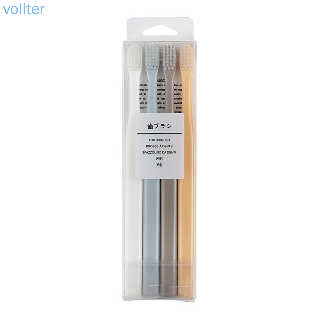 Bộ 4 Bàn Chải Đánh Răng Lông Nylon Mềm Dành Cho Người Lớn