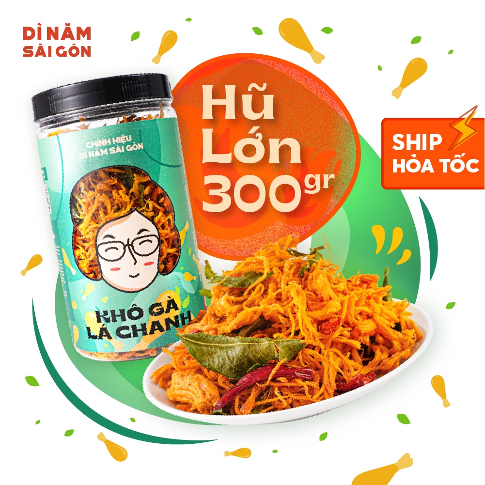 KHÔ GÀ LÁ CHANH cao cấp 300GR I DÌ NĂM SÀI GÒN I Loại NGON NHẤT, đồ ăn vặt THƯỢNG HẠNG I ĐẬM VỊ, MỀM NGON TUYỆT VỜI | BigBuy360 - bigbuy360.vn