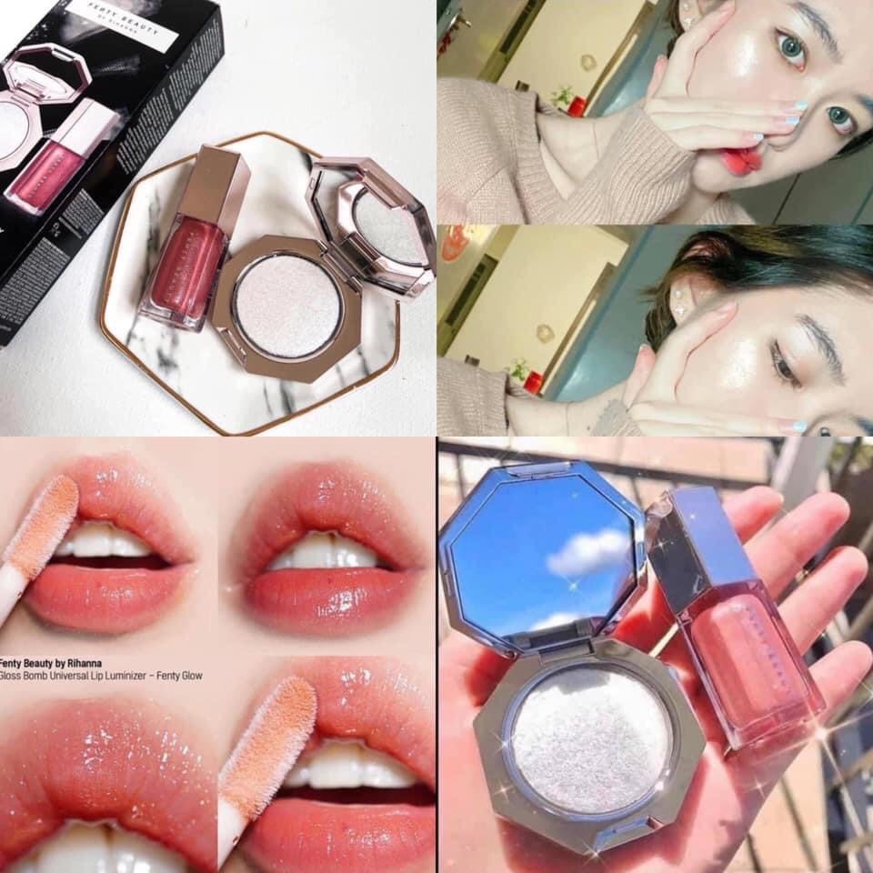 [BILL SEPHORA USA] Sét Fenty Beauty Diamond Bomb Baby Highlight 2.8g + Son Gloss Bomb Fussy 5.5ml | BigBuy360 - bigbuy360.vn