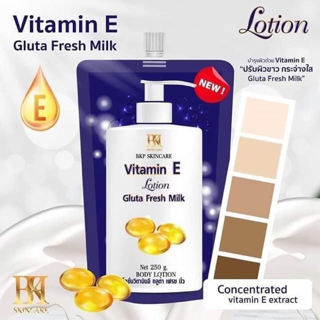 Lotion DƯỠNG TRẮNG DA VITAMIN E BKP SKINCARE Thái Lan 250ml