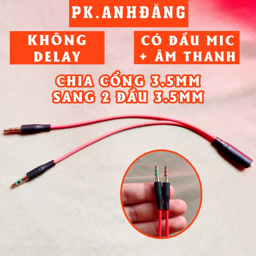 Jack Chuyển Đổi Tai Nghe 3.5mm Chia Sang 2 Đầu 3.5mm Có Micro Và Tai Nghe Cho Máy Tính Và Laptop